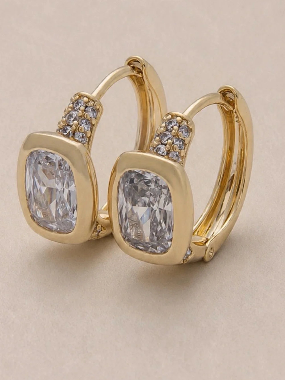 Gold Micro Paved CZ  Earrings (5578)